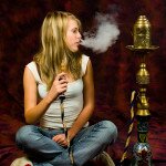 Girl smoking waterpipe